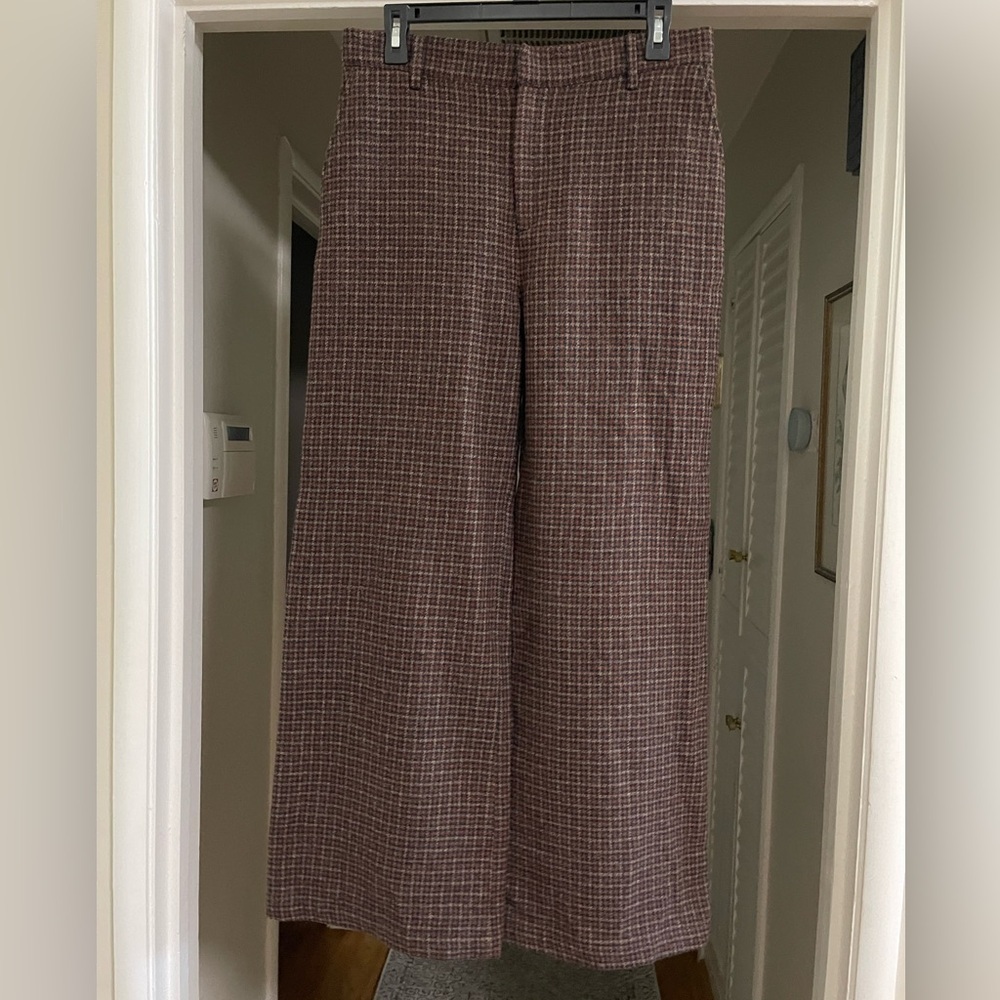 EUC SPRWMN Wide Leg Checkered Pants - Brown